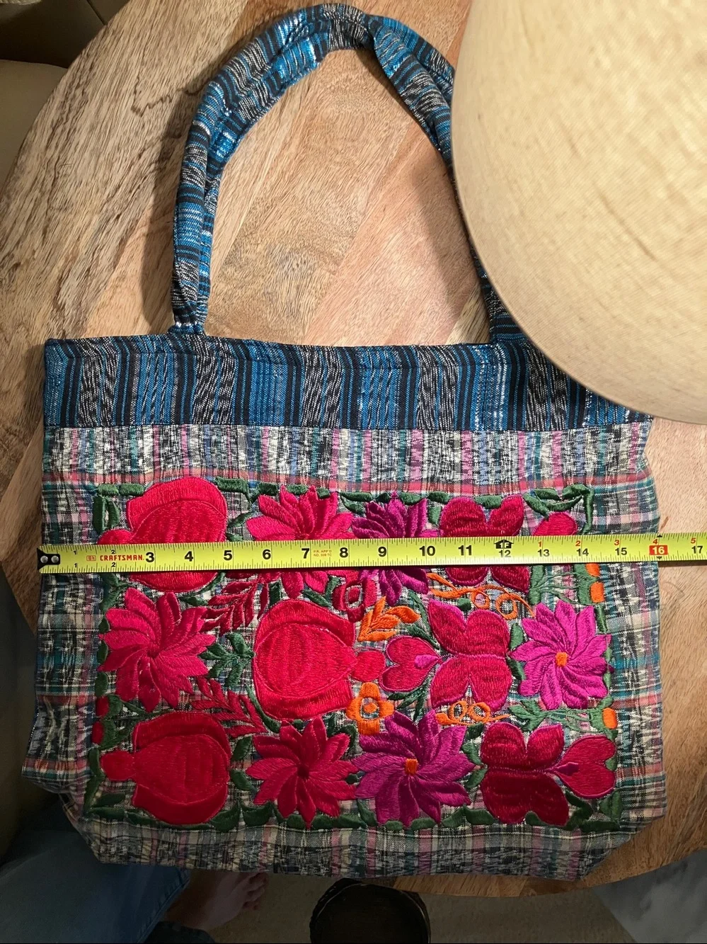 Embroidered cotton bag